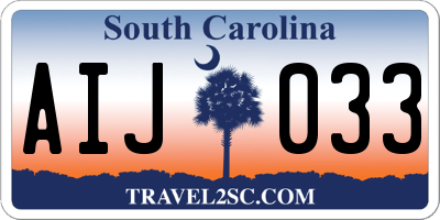 SC license plate AIJ033