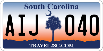 SC license plate AIJ040