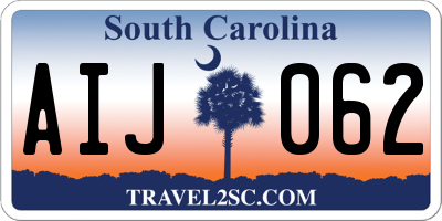 SC license plate AIJ062