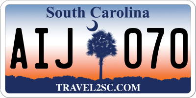 SC license plate AIJ070