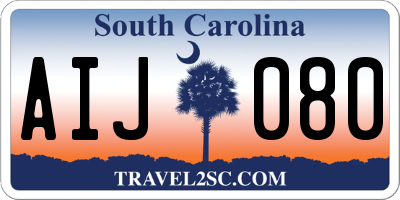 SC license plate AIJ080