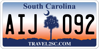 SC license plate AIJ092