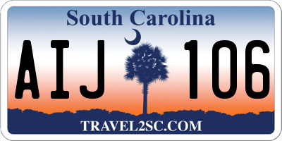SC license plate AIJ106