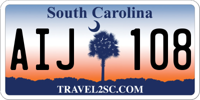 SC license plate AIJ108