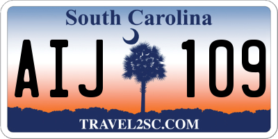 SC license plate AIJ109