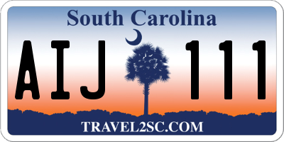 SC license plate AIJ111