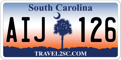 SC license plate AIJ126