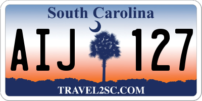 SC license plate AIJ127