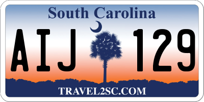 SC license plate AIJ129