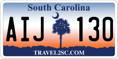SC license plate AIJ130