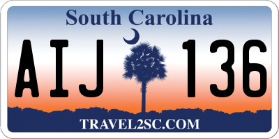 SC license plate AIJ136