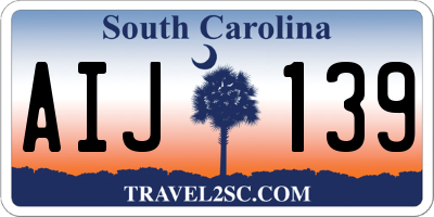 SC license plate AIJ139