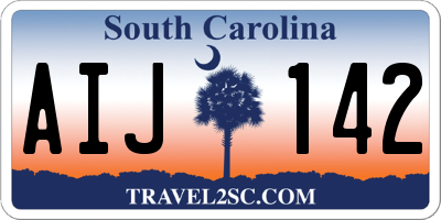 SC license plate AIJ142