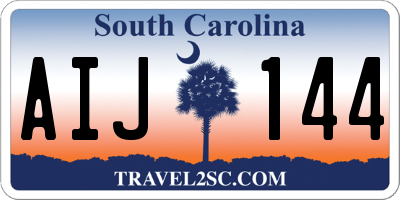 SC license plate AIJ144