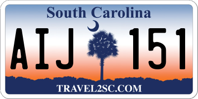 SC license plate AIJ151