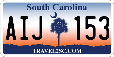 SC license plate AIJ153