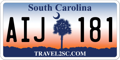SC license plate AIJ181