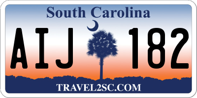 SC license plate AIJ182