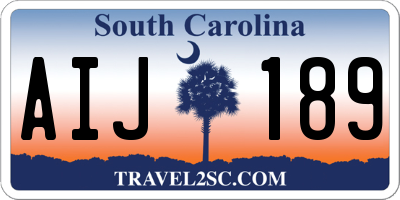 SC license plate AIJ189