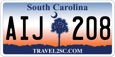 SC license plate AIJ208