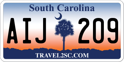 SC license plate AIJ209