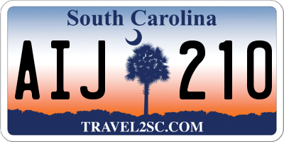 SC license plate AIJ210