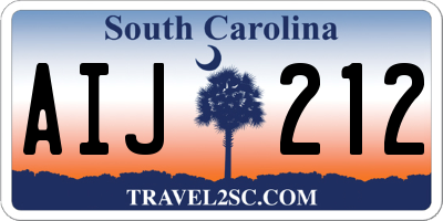 SC license plate AIJ212