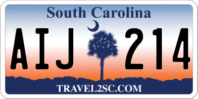 SC license plate AIJ214