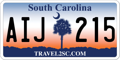 SC license plate AIJ215