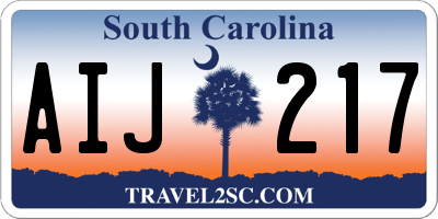 SC license plate AIJ217