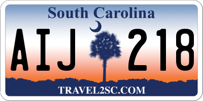 SC license plate AIJ218