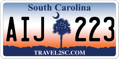 SC license plate AIJ223