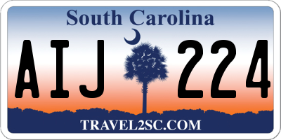 SC license plate AIJ224