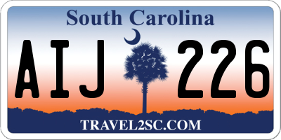 SC license plate AIJ226