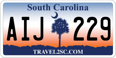 SC license plate AIJ229