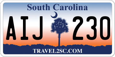 SC license plate AIJ230