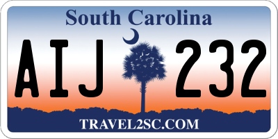 SC license plate AIJ232
