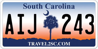 SC license plate AIJ243