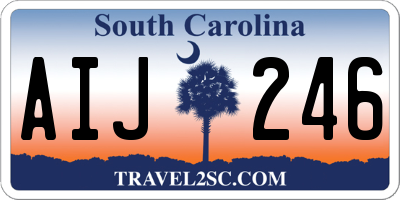 SC license plate AIJ246