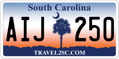 SC license plate AIJ250