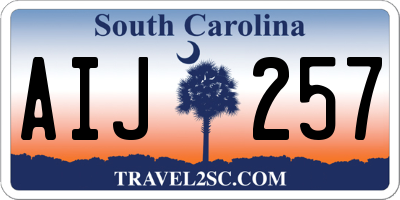 SC license plate AIJ257