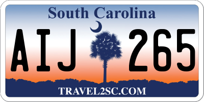 SC license plate AIJ265