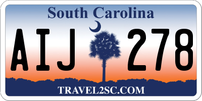 SC license plate AIJ278