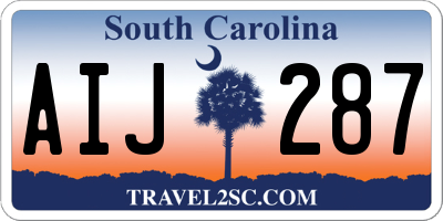 SC license plate AIJ287
