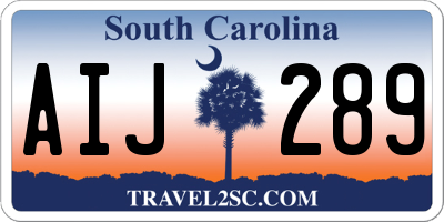 SC license plate AIJ289