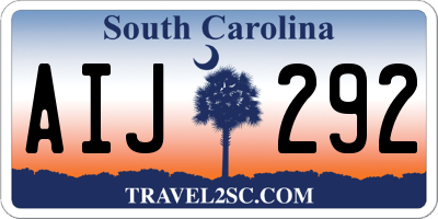 SC license plate AIJ292
