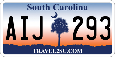 SC license plate AIJ293