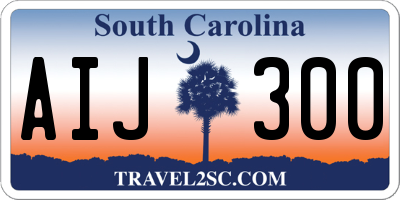 SC license plate AIJ300