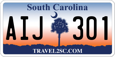 SC license plate AIJ301