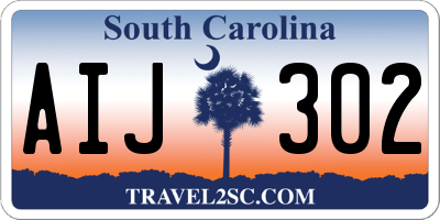 SC license plate AIJ302